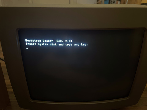 A screenshot of the boot prompt of the new firmware, showing that the version 2.0f was correctly installed.
