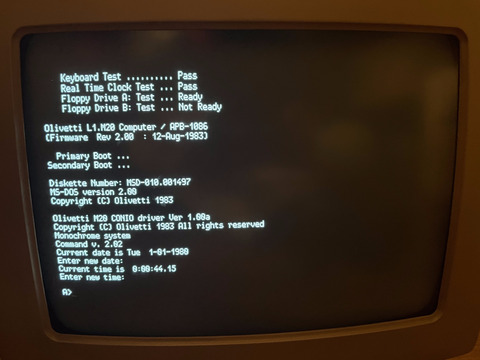 The MS-DOS 2.0 prompt